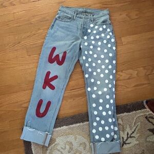 WKU painted old navy jeans